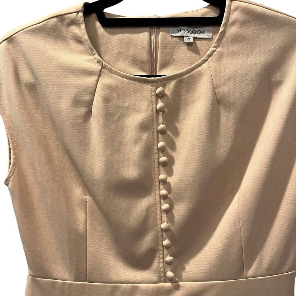 Set Of 2 Dresses MISSLOOK  Rewind Size 4 Buttoned Mini Dresses Sleeveless Halter - Picture 9 of 13